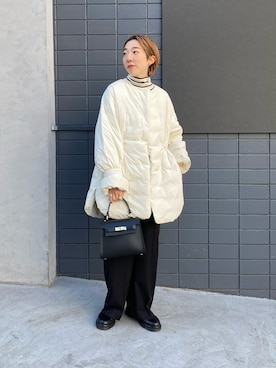 「155㎝コーデ」｜「アイテム（ジャケット/アウター）」を使った、nol nojiriさん（レディース・155cm）の冬コーディネート