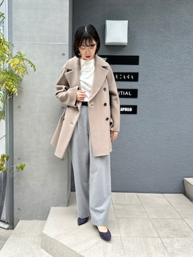 「NOLLEY’S Sophi（ノーリーズソフィ）のアイテム（ピーコート）」を使った、nol sachiさん（レディース・164cm）の秋コーディネート