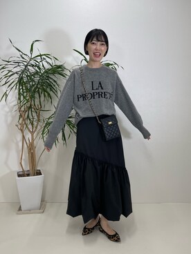 「ロゴニット」｜「アイテム（パンプス）」を使った、nol sachiさん（レディース・164cm）の夏コーディネート