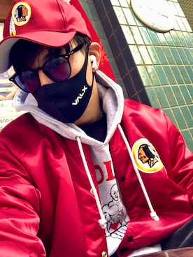 「STARTER（スターター）のアイテム（スタジャン）」を使った、Jeremyさん（メンズ・180cm）の冬コーディネート