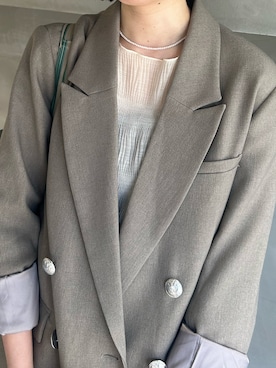 「Heather（ヘザー）のヨウリュウシフォンプルオーバー　969941（Tシャツ/カットソー、ホワイト系）」を使った、さくらこさん（レディース・160cm）の夏コーディネート