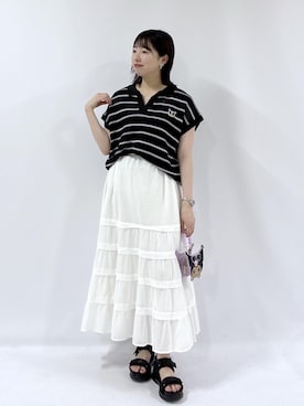 「ハローキティコラボ（ハローキティコラボ）のアイテム」を使った、yaeさん（レディース・148cm）の夏コーディネート