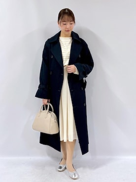「ROPE' PICNIC（ロペピクニック）のアイテム（トレンチコート）」を使った、yaeさん（レディース・148cm）の冬コーディネート