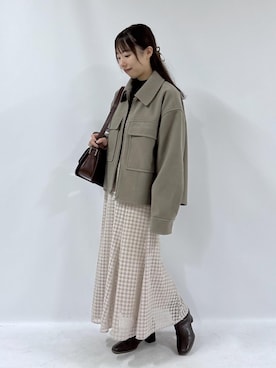 「ROPE' PICNIC（ロペピクニック）のアイテム（スカート）」を使った、yaeさん（レディース・148cm）の秋コーディネート