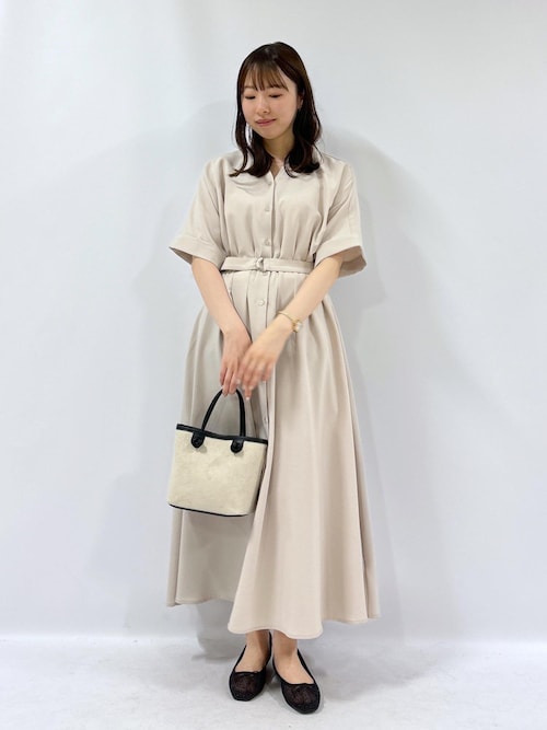 セール】【3サイズ展開】シャツコンシャス半袖ワンピース