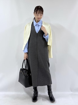 「アイテム（ジャンパースカート）」を使った、yaeさん（レディース・148cm）の秋コーディネート
