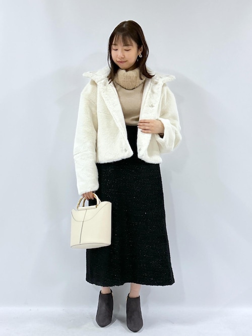 【ROPE' PICNIC】セットアップ　ツイードジャケット＋ツイードスカート ROPE' PICNIC ジャケット ノーカラージャケット セレモニー