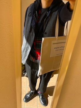 「COMME des GARCONS HOMME DEUX（コムデギャルソンオムドゥ）のアイテム（スラックス）」を使った、garconsdesdaikiさん（メンズ・173cm）の秋コーディネート
