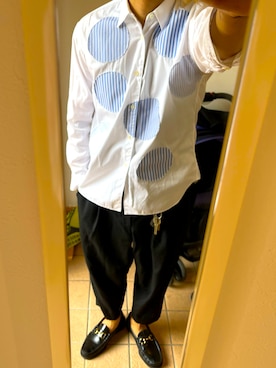 「COMME des GARCONS HOMME DEUX（コムデギャルソンオムドゥ）のアイテム（スラックス）」を使った、garconsdesdaikiさん（メンズ・173cm）の秋コーディネート