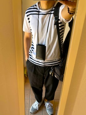 「COMME des GARCONS HOMME DEUX（コムデギャルソンオムドゥ）のアイテム（スラックス）」を使った、garconsdesdaikiさん（メンズ・173cm）の夏コーディネート