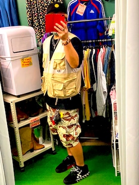 「off white」｜「アイテム（キャップ）」を使った、( ^ω^ )Hiko743さん（メンズ・172cm）の秋コーディネート
