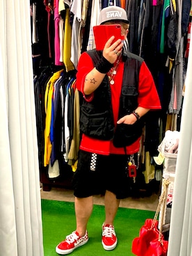 「VANS（バンズ）のアイテム（キャップ）」を使った、( ^ω^ )Hiko743さん（メンズ・172cm）の夏コーディネート