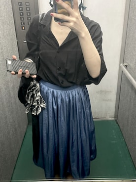 「ブラック×ブルー」｜Haruna____さん（レディース・153cm）の秋コーディネート