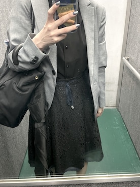 「GRL」｜「アイテム（スーツジャケット）」を使った、Haruna____さん（レディース・153cm）の夏コーディネート