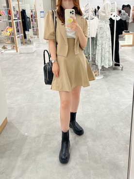 「one after another NICE CLAUP（ワンアフターアナザーナイスクラップ）のアイテム（その他アウター）」を使った、alice1129さん（レディース・154cm）の夏コーディネート