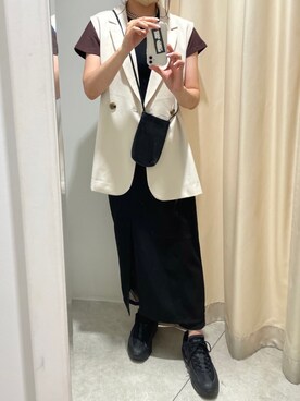「one after another NICE CLAUP（ワンアフターアナザーナイスクラップ）のアイテム（ワンピース）」を使った、miguさん（レディース・164cm）の夏コーディネート