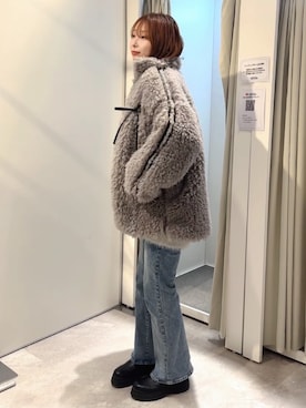 「one after another NICE CLAUP（ワンアフターアナザーナイスクラップ）のアイテム（ブルゾン）」を使った、miguさん（レディース・164cm）の冬コーディネート