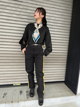 「ヘアアレンジ」｜「アイテム（財布/小物）」を使った、Juriさん（レディース・154cm）の春コーディネート