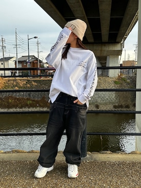 「Jungle Storm（ジャングルストーム）のアイテム（パンツ）」を使った、Juriさん（レディース・155cm）の冬コーディネート