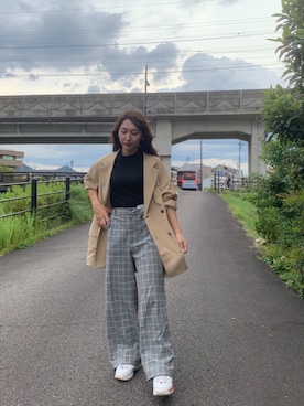 「SITRY（シトリー）のアイテム（セットアップ）」を使った、Juriさん（レディース・154cm）の夏コーディネート