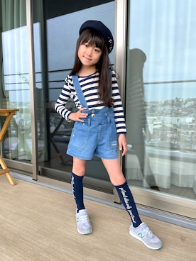 「kate spade new york kids（ケイトスペードニューヨーク）のアイテム（帽子）」を使った、Yunaさん（キッズ・125cm）の春コーディネート