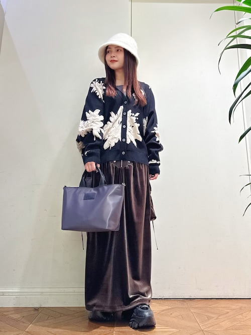 【PILLINI/ピリーニ】フラワージャガードドルマンカーディガン