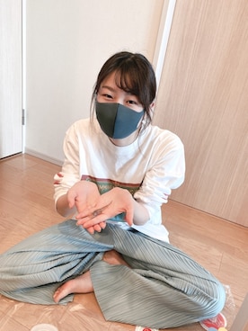 「ルームウェア」｜「アイテム（その他）」を使った、もちさん（レディース・160cm）の春コーディネート