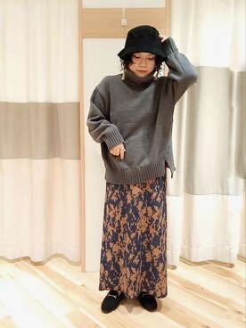 「Samansa Mos2 blue（サマンサモスモスブルー）のアイテム（モカシン/デッキシューズ）」を使った、さちゃんさん（レディース・157cm）の秋コーディネート