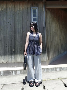 「DRIES VAN NOTEN（ドリスヴァンノッテン）のCEANA 1427 W.W.TOP（その他トップス）」を使った、yuukiさん（レディース・153cm・20代）の夏コーディネート