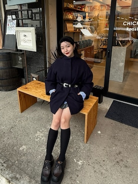 「アイテム（ピーコート）」を使った、yuukiさん（レディース・153cm・20代）の秋コーディネート