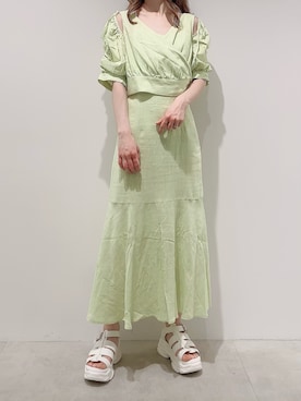 「アイテム（ワンピース/ドレス）」を使った、aya_shapoさん（レディース・155cm・30代）の春コーディネート