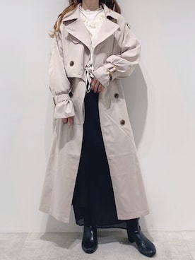 「セットアイテム」｜「アイテム（トレンチコート）」を使った、aya_shapoさん（レディース・155cm）の冬コーディネート