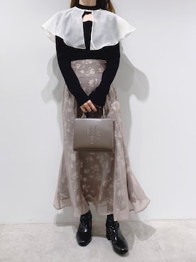 「オーガンジー」｜「アイテム（ブーツ）」を使った、aya_shapoさん（レディース・155cm）の秋コーディネート