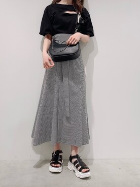 「one after another NICE CLAUP（ワンアフターアナザーナイスクラップ）のスニーカー底グルカサンダル（サンダル）」を使った、aya_shapoさん（レディース・155cm）の春コーディネート