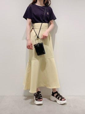 「one after another NICE CLAUP（ワンアフターアナザーナイスクラップ）のスニーカー底グルカサンダル（サンダル）」を使った、aya_shapoさん（レディース・155cm）の春コーディネート