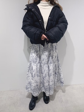 「コルセット」｜「アイテム（ジャケット/アウター）」を使った、aya_shapoさん（レディース・155cm）の冬コーディネート