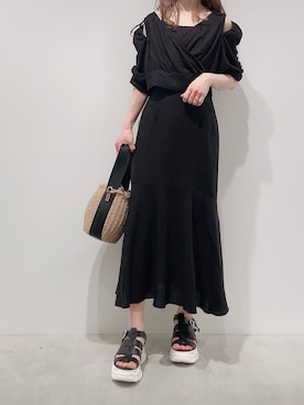 「one after another NICE CLAUP（ワンアフターアナザーナイスクラップ）のスニーカー底グルカサンダル（サンダル）」を使った、aya_shapoさん（レディース・155cm）の春コーディネート