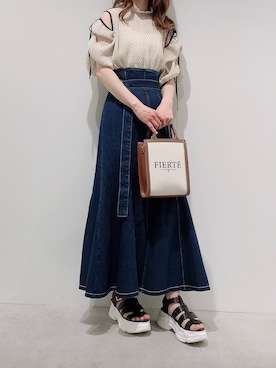 「one after another NICE CLAUP（ワンアフターアナザーナイスクラップ）のスニーカー底グルカサンダル（サンダル）」を使った、aya_shapoさん（レディース・155cm）の春コーディネート