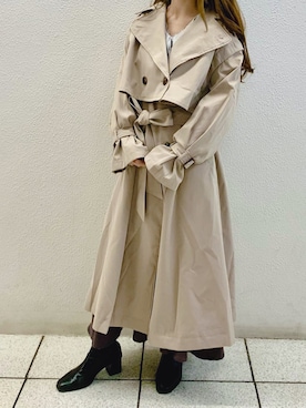 「マイベストコーデ2022」｜「アイテム（トレンチコート）」を使った、aya_shapoさん（レディース・155cm）の冬コーディネート