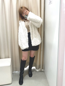 「one after another NICE CLAUP（ワンアフターアナザーナイスクラップ）のアイテム（ノーカラーコート）」を使った、まえりなさん（レディース・151cm）の夏コーディネート