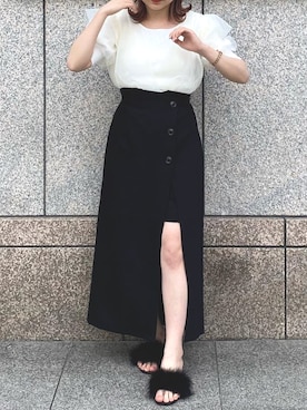 「f4f」｜まえりなさん（レディース・151cm）の春コーディネート