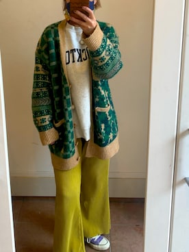 「ZARA（ザラ）のアイテム（カーディガン/ボレロ、グリーン系）」を使った、komugiさん（レディース・158cm）の春コーディネート