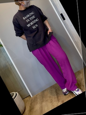 「GLOBAL WORK（グローバルワーク）のアイテム（スウェット、グレー系）」を使った、komugiさん（レディース・158cm）の春コーディネート