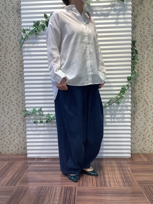 【CITY SHOP新品】夏オススメ☀️ 綿麻混ガーゼBIGシルエット 長袖シャツ Pitta Re:)】 カジュアルシャツ Wガーゼ BIGシルエット 長袖