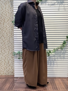 「長袖シャツ」｜BRICK HOUSE by Tokyo Shirts 北島フジグラン店さん（レディース・160cm）の秋コーディネート