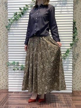 「アイテム（ビジネスシャツ）」を使った、BRICK HOUSE by Tokyo Shirts 北島フジグラン店さん（レディース・158cm）の秋コーディネート