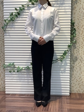 「アイテム（ビジネスシャツ）」を使った、BRICK HOUSE by Tokyo Shirts 北島フジグラン店さん（レディース・158cm）の秋コーディネート