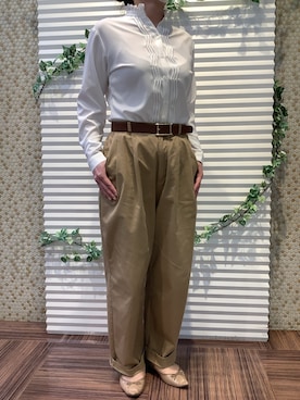 「TOKYO SHIRTS（トウキョウシャツ）のアイテム（ベルト）」を使った、BRICK HOUSE by Tokyo Shirts 北島フジグラン店さん（レディース・160cm）の夏コーディネート