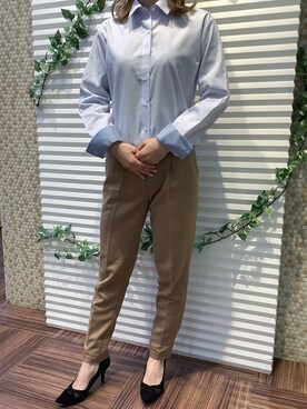 「アイテム（ビジネスシャツ）」を使った、BRICK HOUSE by Tokyo Shirts 北島フジグラン店さん（レディース・158cm）の春コーディネート