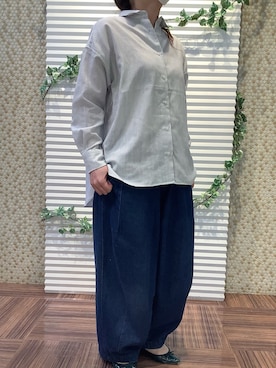 「長袖シャツ」｜BRICK HOUSE by Tokyo Shirts 北島フジグラン店さん（レディース・160cm）の春コーディネート